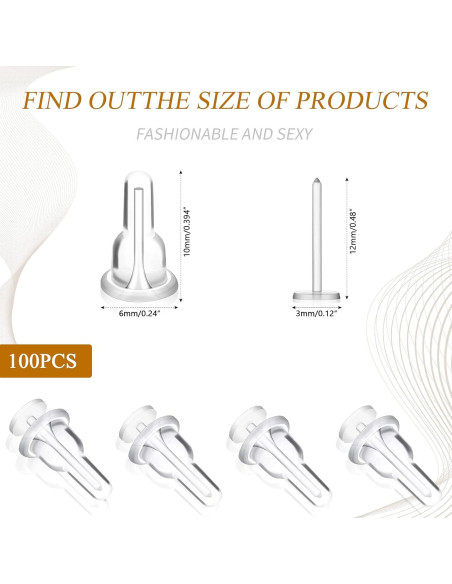 200 Piezas Sujetadores de Pendientes Transparentes Yaomiao