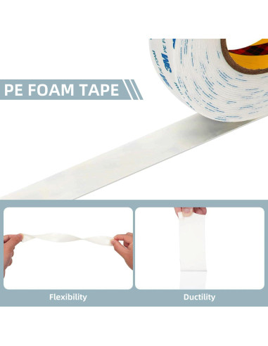 Cinta Doble Cara 3M 1600T 0.99cm x 5.03m Adhesivo Impermeable