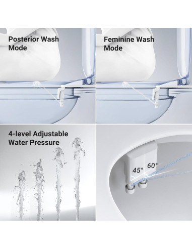 Bidet Waterlace Doble Boquilla Ajustable Negro Ultra Fino