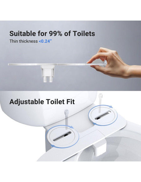 Bidet Waterlace Doble Boquilla Ajustable Negro Ultra Fino