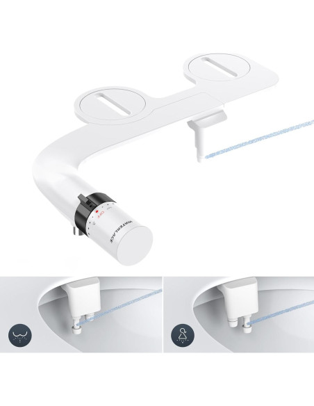 Bidet Waterlace Doble Boquilla Ajustable Negro Ultra Fino