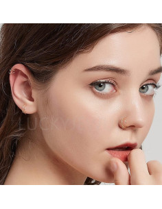 Anillo de nariz doble oro 14k 20G 8mm hipoalergénico 2