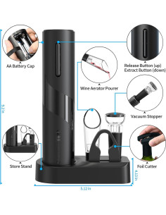 Juego de Abridor de Vino Eléctrico Foibong 4 en 1 Accesorios 2