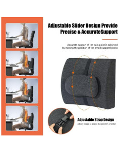 Almohada Lumbar HOMBYS Charles Ajustable Espuma Viscoelástica 34.3x30.5 cm 2