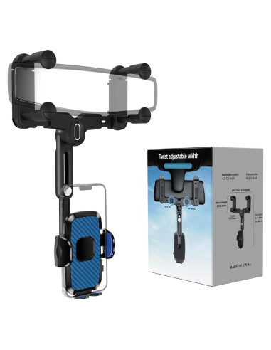 Soporte para Teléfono en Espejo Retrovisor JDHDL Ajustable Azul