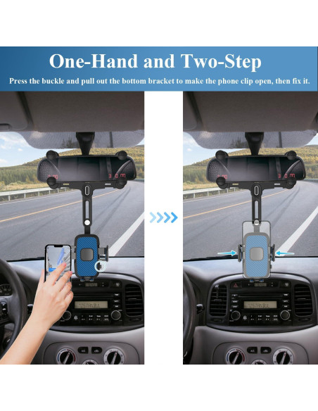 Soporte para Teléfono en Espejo Retrovisor JDHDL Ajustable Azul