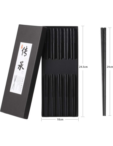 10 Pares de Palillos de Fibra de Vidrio Lusanville 24.1 cm Antideslizantes