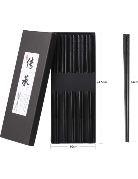 10 Pares de Palillos de Fibra de Vidrio Lusanville 24.1 cm Antideslizantes