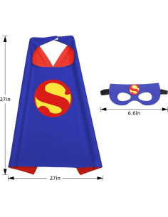 Capas de Superhéroe para Niños 70x70 cm - 4 Piezas Azul 2