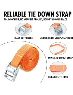 Correas de Amarre Cartman 2pk 3.05m Naranja 272kg 2