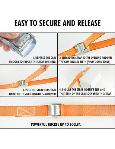 Correas de Amarre Cartman 2pk 3.05m Naranja 272kg