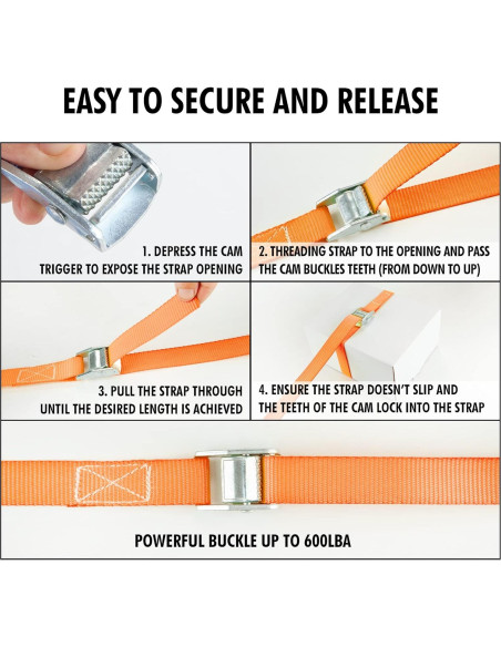 Correas de Amarre Cartman 2pk 3.05m Naranja 272kg