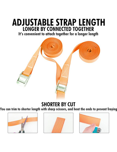 Correas de Amarre Cartman 2pk 3.05m Naranja 272kg