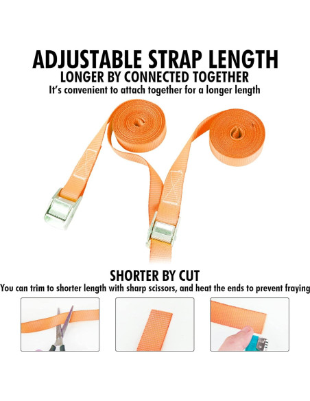 Correas de Amarre Cartman 2pk 3.05m Naranja 272kg