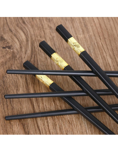 Juego de 10 Pares de Palillos de Fibra de Vidrio Antideslizantes