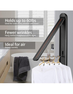 Estante Plegable para Secar Ropa Kuaguan Negro Aluminio 2