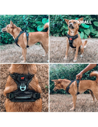 Arnés para Perros Tuff Pupper Pequeño Negro Acolchado Reflectante