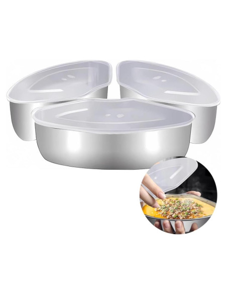 Caja de Vapor Triangular OULIGET 3 Piezas Acero Inoxidable