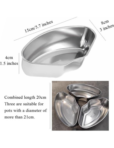 Caja de Vapor Triangular OULIGET 3 Piezas Acero Inoxidable