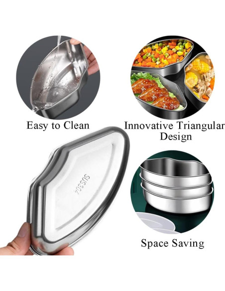 Caja de Vapor Triangular OULIGET 3 Piezas Acero Inoxidable