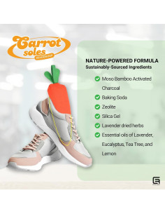 Desodorante para zapatos Carrotsoles 2 Pack - Eliminador de olores 2