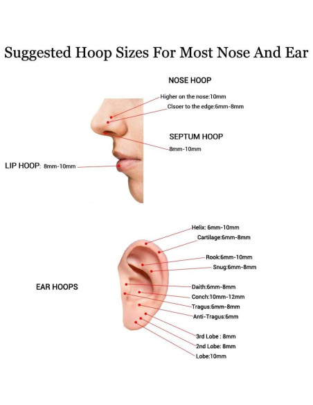 Aros Clicker 18G Acero Quirúrgico HQLA 4 Pares 6-12mm Aros Clicker 18G Acero Quirúrgico HQLA 4 Pares 6-12mm