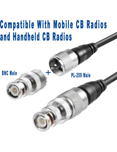 Antena CB Magnética GTOMNI 27MHz con Cable RG58 5m y Adaptador BNC