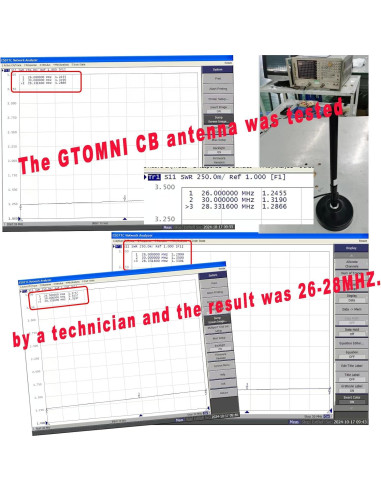 Antena CB Magnética GTOMNI 27MHz con Cable RG58 5m y Adaptador BNC