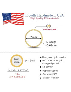 Aro de Nariz de Oro 14k 7mm 22G para Mujeres - Joyería Minimalista 2