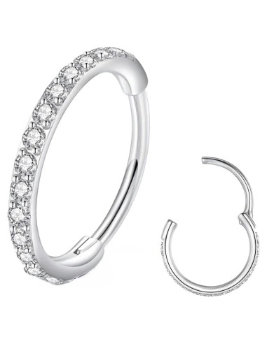 Anillo de Nariz BLESSMYLOVE 20G 8mm Acero Quirúrgico CZ