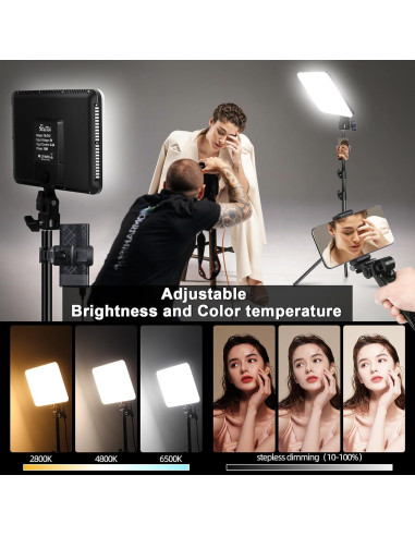 Kit de Luz LED de Video 30 cm SHIRTAL con Soporte y USB