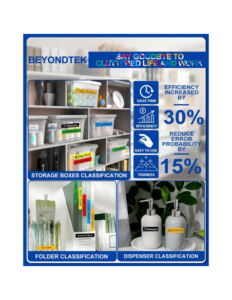 6 Piezas Cinta de Etiquetas Brother P Touch 12mm BEYONDTEK