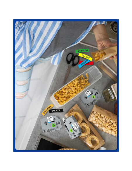 6 Piezas Cinta de Etiquetas Brother P Touch 12mm BEYONDTEK