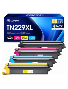 Cartucho de Tóner TN229XL COMBUY Alto Rendimiento 4 Pack