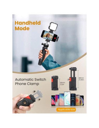 Kit de Vlogging USKEYVISION VLOGK5 con Micrófono Inalámbrico y Trípode 149.86 cm