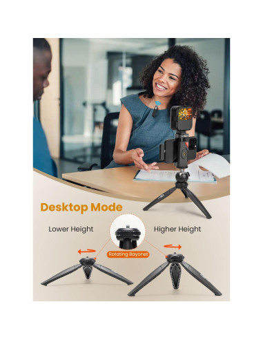 Kit de Vlogging USKEYVISION VLOGK5 con Micrófono Inalámbrico y Trípode 149.86 cm