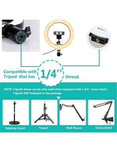 Luz de Anillo LED 10" AceTaken con Soporte para Teléfono 2