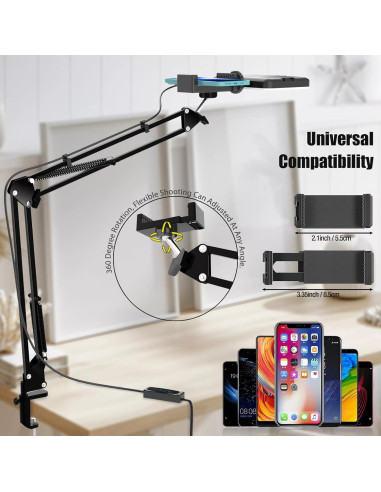 Luz LED para Selfie MLSAC MC-23 con Soporte Ajustable USB