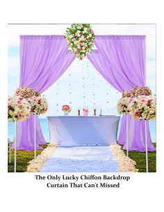 Cortinas de Fondo de Boda DUOBAO Lavanda 2 Paneles 147x244cm 2