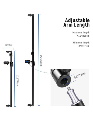 Brazo Soporte de Reflector NEEWER Telescópico 0.71m a 1.2m