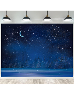 Fondo Fotográfico 3x2.5m Fmarui Noche Estrellada Navidad 2