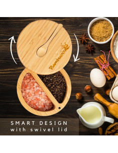 Cajón de Sal de Bambú Bambuood 2 Compartimentos Hecho a Mano 2