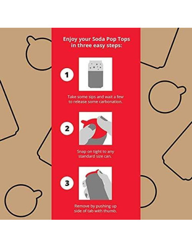 Paquete de 12 Cubiertas para Latas Soda Pop Tops - Variadas