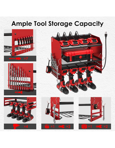 Organizador de Herramientas TLGREEN Montaje en Pared con Carga