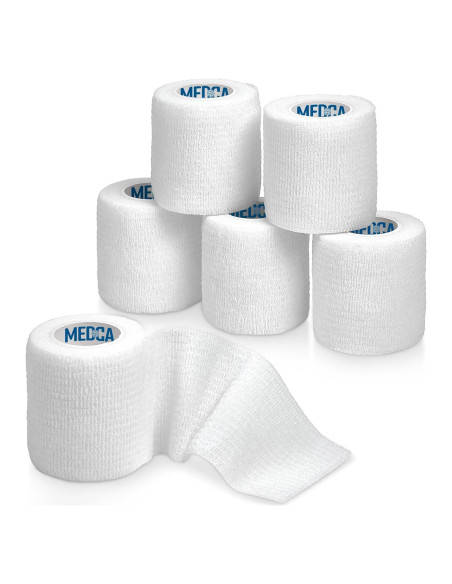 Cinta Cohesiva Autoadherente MEDca - 6 Rollos 5 cm x 4.57 m