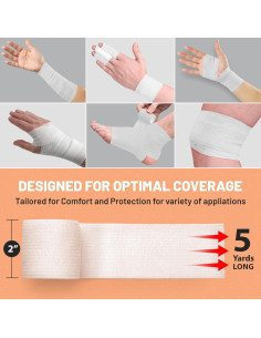 Cinta Cohesiva Autoadherente MEDca - 6 Rollos 5 cm x 4.57 m 2