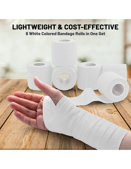 Cinta Cohesiva Autoadherente MEDca - 6 Rollos 5 cm x 4.57 m