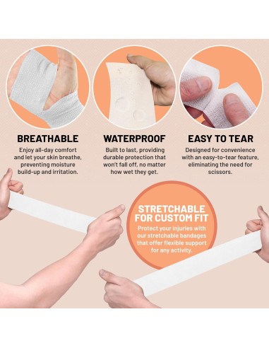 Cinta Cohesiva Autoadherente MEDca - 6 Rollos 5 cm x 4.57 m