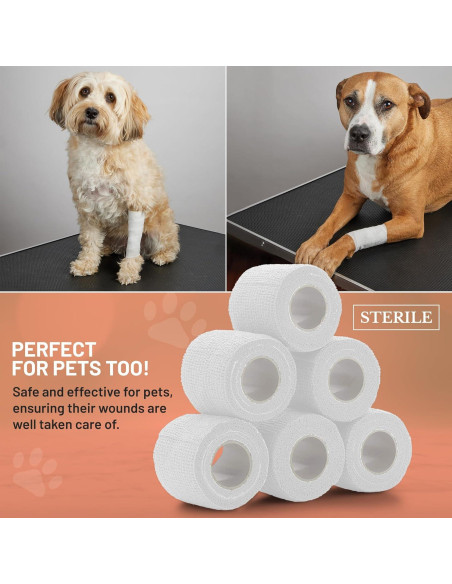 Cinta Cohesiva Autoadherente MEDca - 6 Rollos 5 cm x 4.57 m