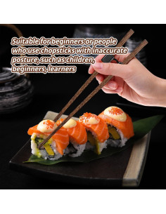 5 Pares de Palillos de Entrenamiento Reutilizables Wenge 22.5cm 2